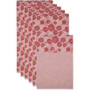 imageDII Fridge Liner Collection NonAdhesive Cut to Fit 12x24 Teal Abstract Leaf 6 PieceTango Red Dahlia