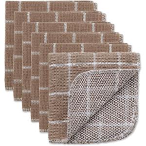 imageDII Scrubber Dishcloths Collection Windowpane Dishrag Set 12x12 WhiteRed Stripe 6 PieceStoneWhite Stripe