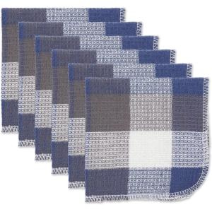imageDII TriColor Check Collection Kitchen Scrubber Dishcloth French Blue 6 PieceFrench Blue