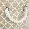 imageDII Burlap Storage Collection Collapsible Bin Large Round 16x15 White