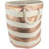 imageDII Collapsible Laundry HamperStorage Basket Stripe Woven Paper Gold Stripe LargeCopper Stripe