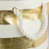 imageDII Collapsible Laundry HamperStorage Basket Stripe Woven Paper Gold Stripe LargeGold Stripe