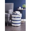 imageDII Collapsible Laundry HamperStorage Basket Stripe Woven Paper Gold Stripe LargeNautical Blue Stripe