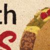 imageDII Natural Coir Doormat Fun Greeting Mat Bee Happy 18x30Come Back With Tacos
