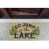 imageDII Natural Coir Doormat Fun Greeting Mat Bee Happy 18x30Jump in the Lake