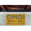 imageDII Natural Coir Doormat Fun Greeting Mat Bee Happy 18x30Omg Youre Here