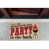 imageDII Natural Coir Doormat Fun Greeting Mat Bee Happy 18x30Party in the Back