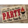 imageDII Natural Coir Doormat Fun Greeting Mat Bee Happy 18x30Party in the Back