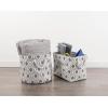 imageDII Polyester Container with Handles Ikat Storage Bin Large Round Stone