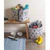 imageDII Polyester Container with Handles Ikat Storage Bin Medium Mineral GrayFrench Blue