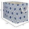 imageDII Polyester Container with Handles Ikat Storage Bin Medium Mineral GrayFrench Blue