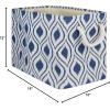 imageDII Polyester Container with Handles Ikat Storage Bin Medium Mineral GrayFrench Blue