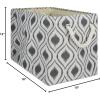 imageDII Polyester Container with Handles Ikat Storage Bin Medium Mineral GrayMineral Gray
