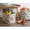 imageDII Polyester Container with Handles Ikat Storage Bin Medium Mineral GrayStone