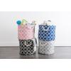 imageDII Polyester Container with Handles Lattice Storage Bin Small Round Gray