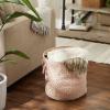 imageDII Polyester Storage Bin Gold Metallic Collection Collapsible with Handles Medium Natural OffWhiteMillennial Pink