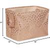 imageDII Polyester Storage Bin Gold Metallic Collection Collapsible with Handles Medium Natural OffWhiteMillennial Pink