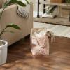 imageDII Polyester Storage Bin Gold Metallic Collection Collapsible with Handles Medium Natural OffWhiteMillennial Pink