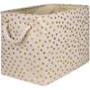 imageDII Polyester Storage Bin Gold Metallic Collection Collapsible with Handles Medium Natural OffWhiteNatural OffWhite