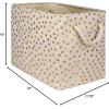imageDII Polyester Storage Bin Gold Metallic Collection Collapsible with Handles Medium Natural OffWhiteNatural OffWhite
