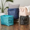imageDII Polyester Storage Bin Gold Metallic Collection Collapsible with Handles Medium Natural OffWhiteNautical