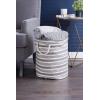 imageDII Woven Paper Storage Bin Urban Stripe Urban Gray Medium RoundUrban Gray
