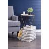imageDII Woven Paper Storage Bin Urban Stripe Urban Gray Medium RoundUrban Gray