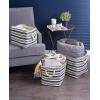 imageDII Woven Paper Storage Bin Urban Stripe Urban Gray Medium RoundUrban Gray