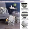 imageDII Woven Paper Storage Bin Urban Stripe Urban Gray Medium RoundUrban Gray