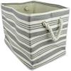 imageDII Woven Paper Storage Bin Urban Stripe Urban Gray Medium RoundUrban Gray