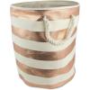 imageDII Collapsible Laundry HamperStorage Basket Stripe Woven Paper Gold Stripe LargeCopper Stripe