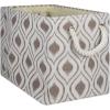 imageDII Polyester Container with Handles Ikat Storage Bin Medium Mineral GrayStone