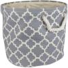 imageDII Polyester Container with Handles Lattice Storage Bin Small Round Gray