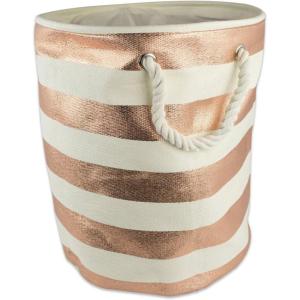 imageDII Collapsible Laundry HamperStorage Basket Stripe Woven Paper Gold Stripe LargeCopper Stripe