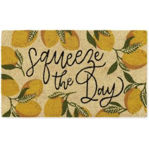 imageDII Natural Coir Doormat Fun Greeting Mat Bee Happy 18x30Multi Color