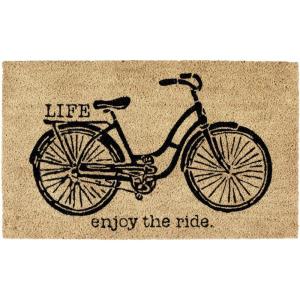 imageDII Natural Coir Doormat Fun Greeting Mat Jump in The Lake 18x30Bicycle