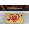 imageDII Colorful Design Natural Coir Doormat 18x30 WatermelonHeart Bow and Arrow Glitter