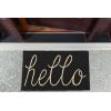 imageDII Hello Coir Fiber Doormat NonSlip Durable OutdoorIndoor Pet Friendly 18x30 Black