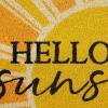 imageDII Natural Coir Doormat Decorative Hello Mat 17x29 BonjourYellow Hello Sunshine