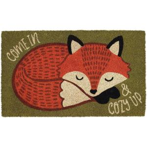 imageDII Animal Pun Collection Natural Coir Doormat 17x29 Cozy Fox