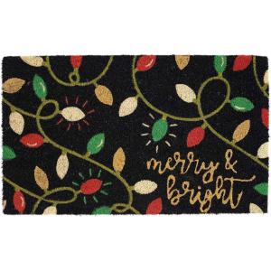imageDII Christmas Welcome Mat Outdoor Natural Coir Doormat ampamp Porch Dcor 17x29 JoyBright Lights