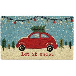imageDII Christmas Welcome Mat Outdoor Natural Coir Doormat ampamp Porch Dcor 17x29 JoyRed Christmas Car