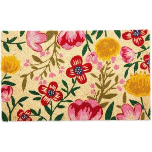 imageDII Floral Design Collection Natural Coir Doormat 17x29 Blue PeoniesBright Blossom