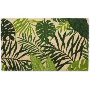 imageDII Floral Design Collection Natural Coir Doormat 17x29 Tropical Fronds