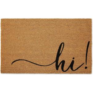 imageDII Greetings Collection Natural Coir Doormat 18x30 HelloGoodbyeHi