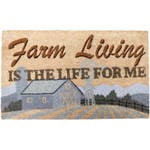 imageDII Heavy Duty Coir Doormat with Nonslip Vinyl Backing Welcome Mat Outdoor Entry Way ampamp Front Porch Dcor Home 17x29Farm Sweet Farm