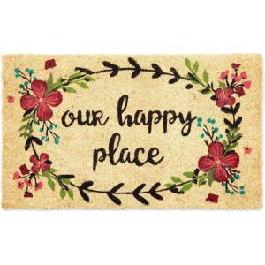 imageDII Heavy Duty Coir Doormat with Nonslip Vinyl Backing Welcome Mat Outdoor Entry Way ampamp Front Porch Dcor Home 17x29Our Happy Place