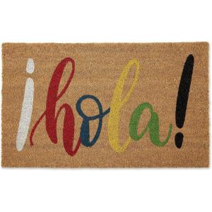 imageDII Natural Coir Doormat Decorative Hello Mat 17x29 BonjourHola