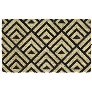 imageDII Natural Coir Geometric Modern Outdoor Door Mat Front Porch Dcor 17x29 Blue MosaicTri Decco