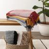 imageDII Striped Throw Collection Urban Cityscape BorderBarn Red